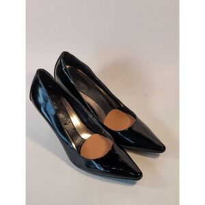 Calvin Klein Women's 9.5 Black Patent  Leather Slip On Pointed Toe Heel Pumps